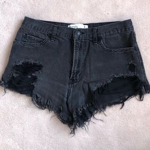 Black high waisted shorts.